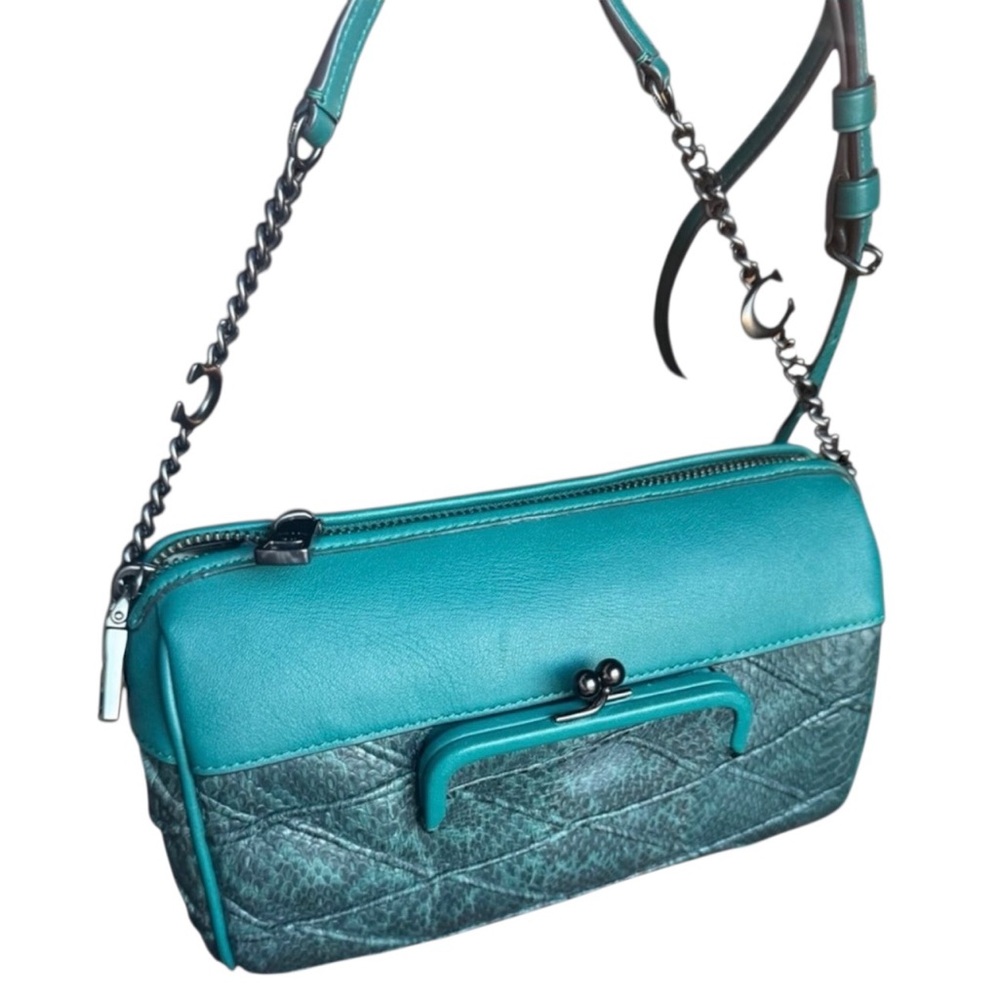 Coach 1941 Viridian Quilted Snakeskin Joni Crossbody Bag
